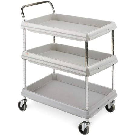 Polymer Utility Cart with 4 Swivel Casters, 3 Shelves, 400 lb. Total Capacity Y824844