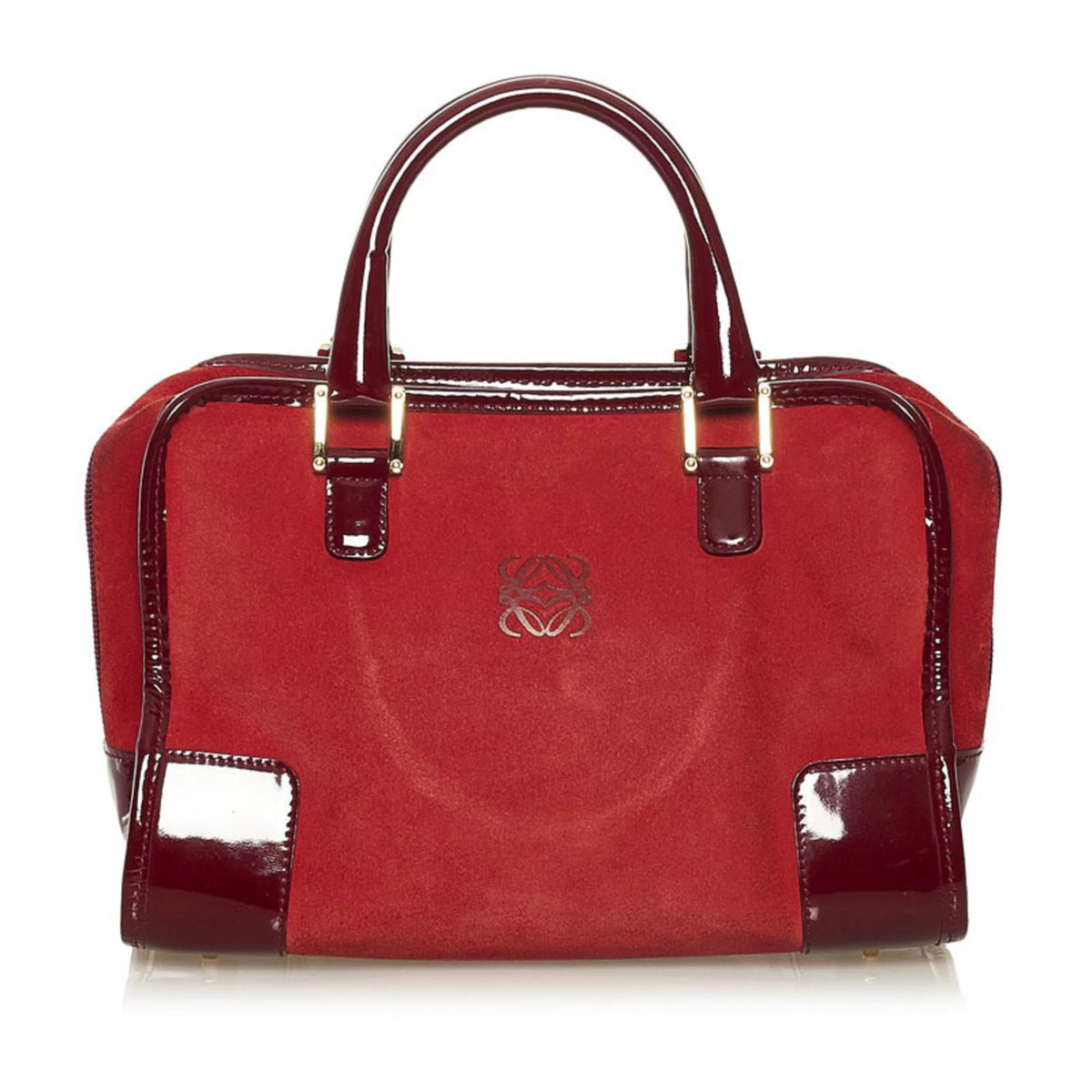 Red Suede Enamel Handbag N6867