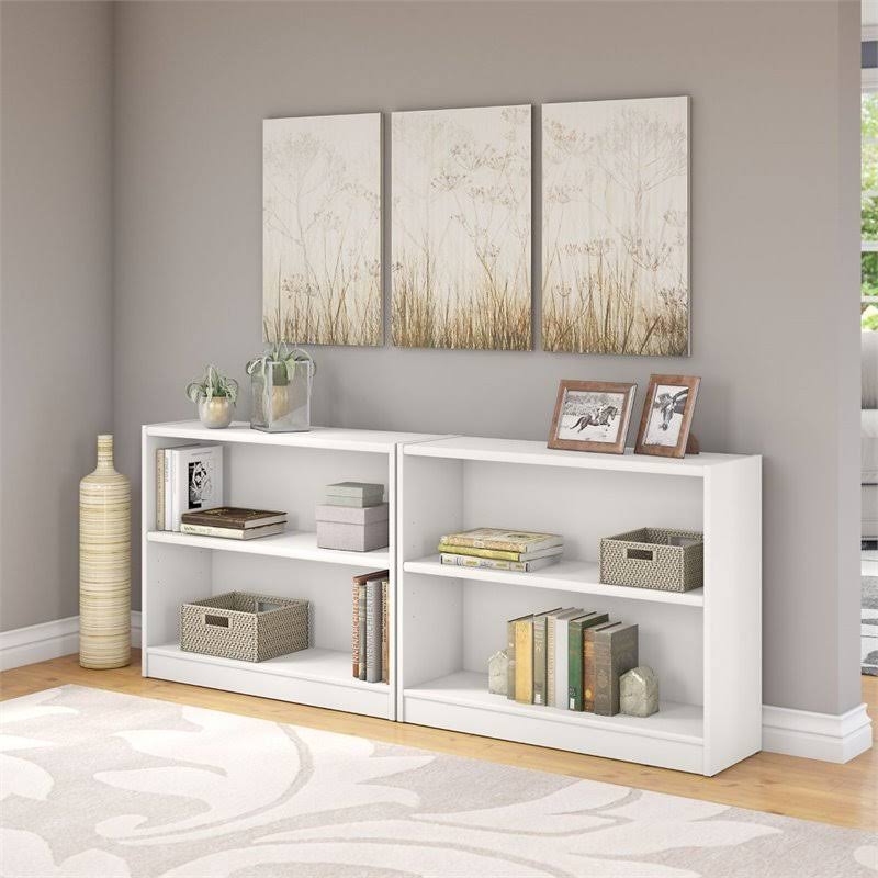 2 Shelf Bookcase in Pure White (Set of 2) L7986