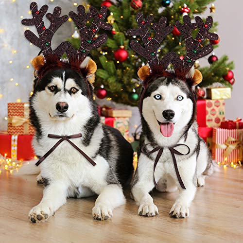 2 Pack Light Up Christmas Reindeer Headbands M2670