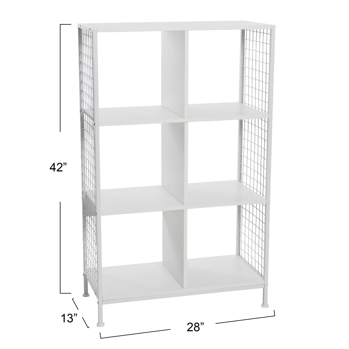 6 Cube White Storage Wall Unit B601312
