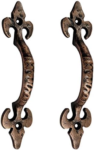 Antique Cast Iron Cabinet Pull Handles, 6.1 x 12 Pack, Matte Black W325