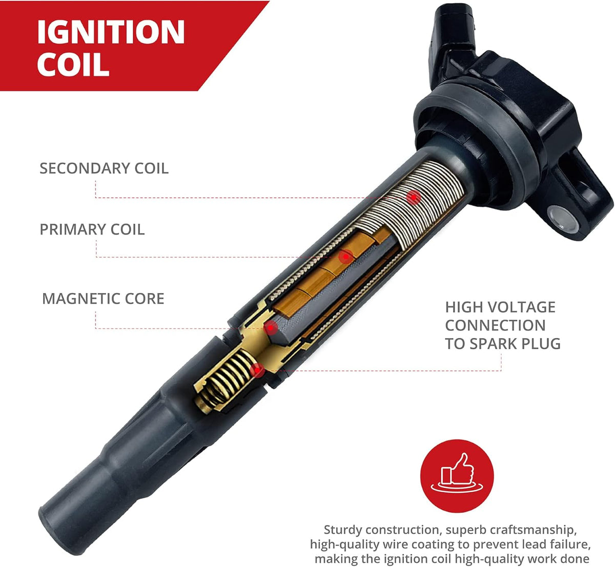 Set of 4 Ignition Coil for Toyota Corolla iM Matrix Prius Plug-In V, Lexus CT200h, Pontiac Vibe, Scion iM xD A203