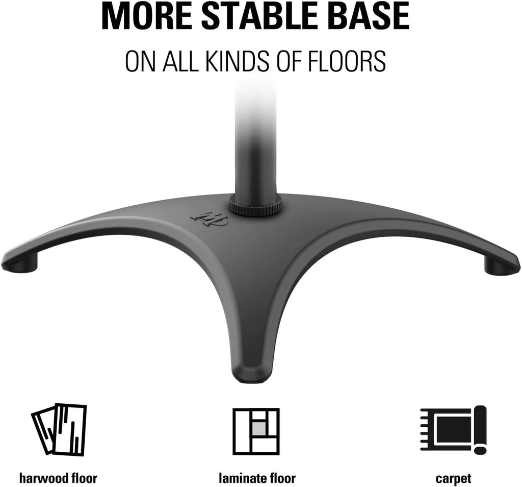 Height Adjustable Speaker Stands, One Pair Floor Stands, 11 lbs Capacity, 35.5-48" Height Adjustment, Pack of 2 W585097