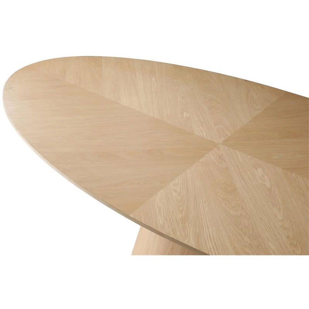 Oval Top Wood Veneer Dining Table in White Oak Z781