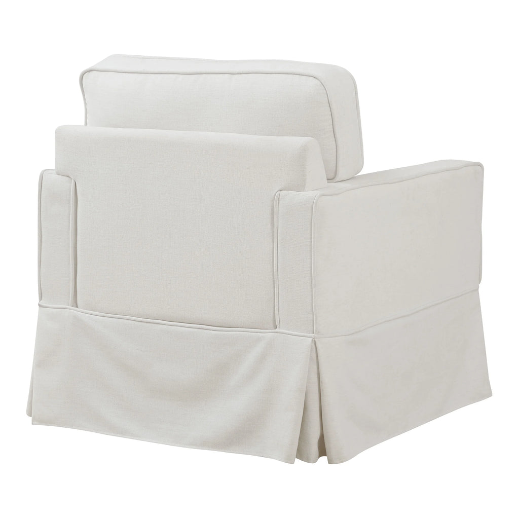 Ivory Fabric Upholstered Armchair W51605
