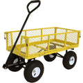 Yellow Utility Cart with Removable Folding Sides V624539