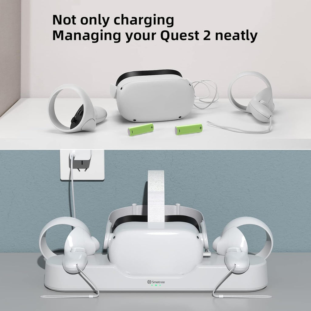 Oculus Quest 2 Charging Dock with 2 Rechargeable Batteries A923