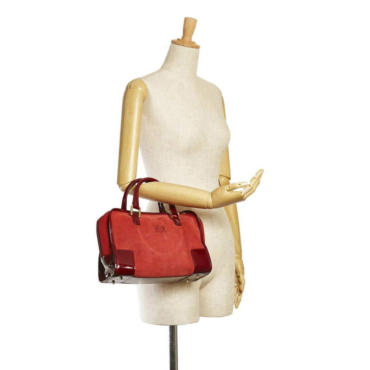 Red Suede Enamel Handbag N6867
