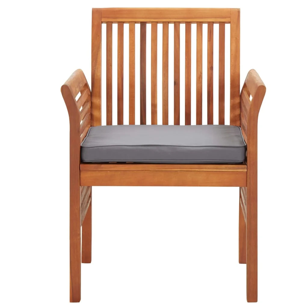 8 pcs Solid Wood Acacia Patio Dining Chairs with Cushions A654898