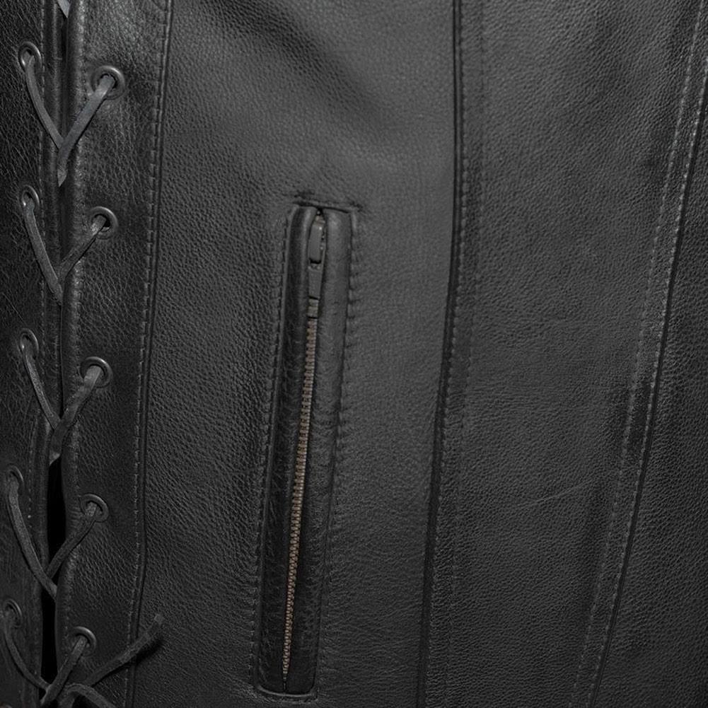 Black 2XL Motorcycle Vest C383