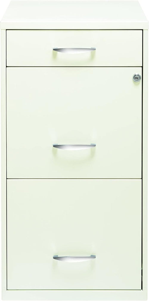 18 Deep 3 Drawer Steel File Cabinet in White C6464