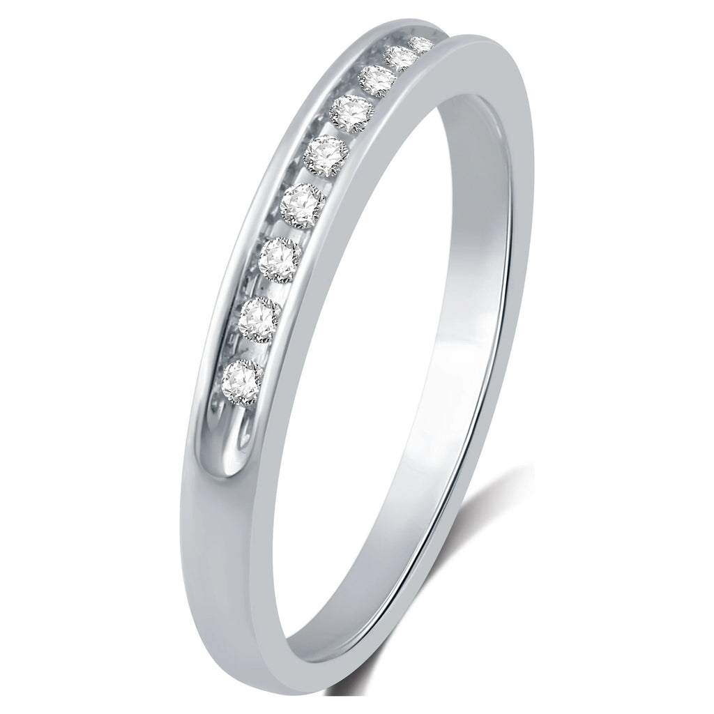 1/10 Carat Round Diamond Sterling Silver Band V33554