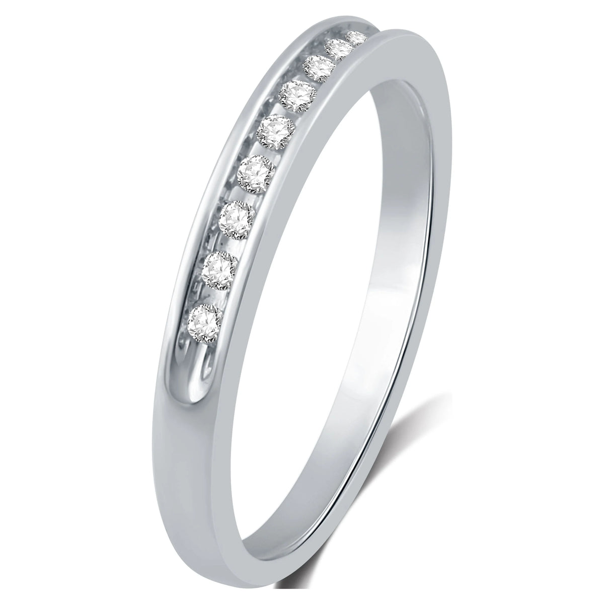 1/10 Carat Round Diamond Sterling Silver Band V33554