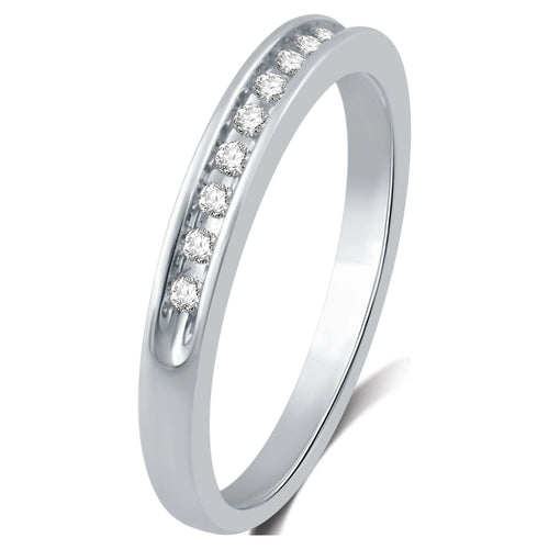 1/10 Carat Round Diamond Sterling Silver Band V33554