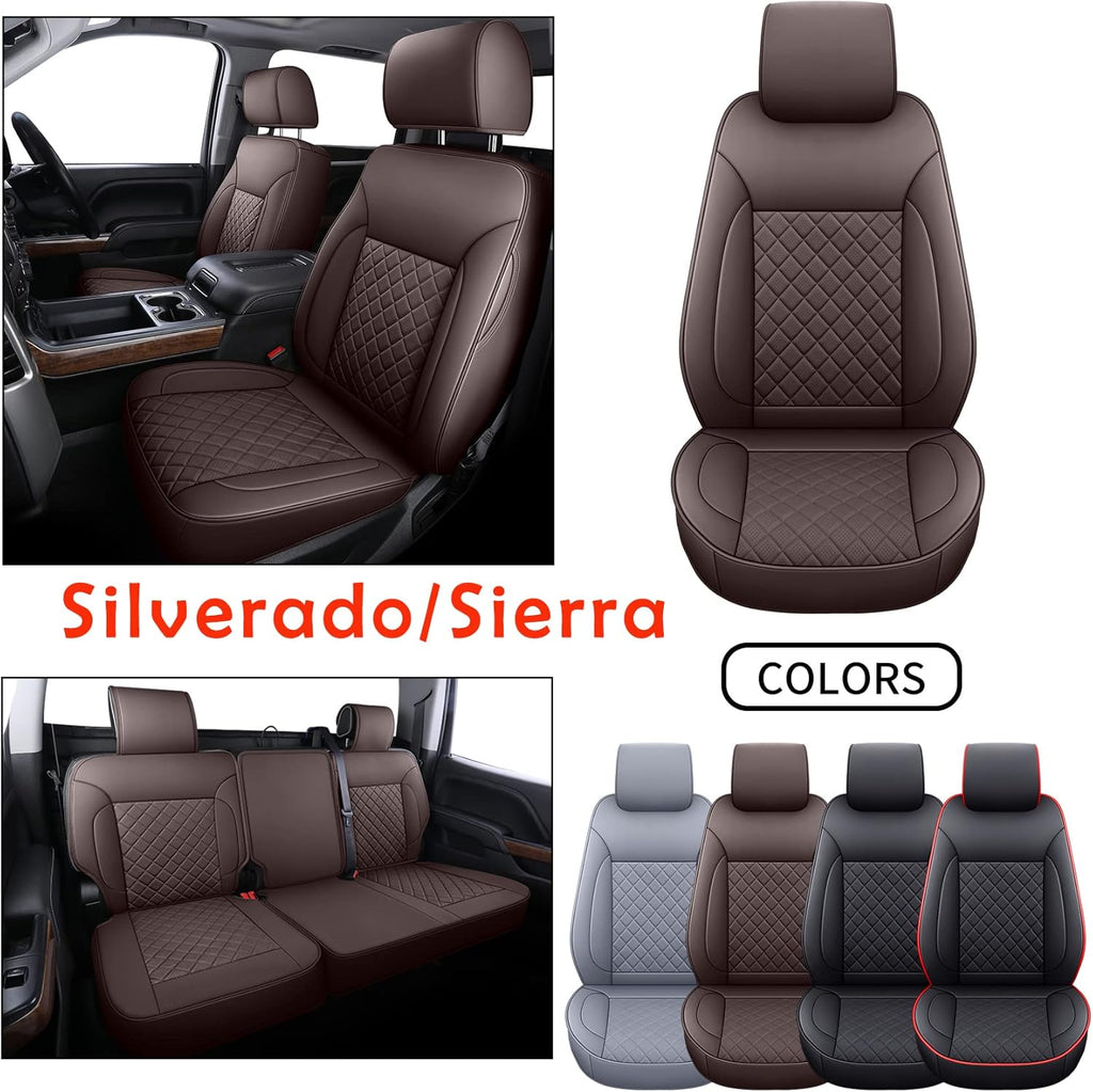 Gray Faux Leather Seat Covers Full Set Y841098