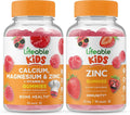 Calcium Magnesium & Zinc Kids Gummies Bundle Gluten Free Chewable Gummy A799