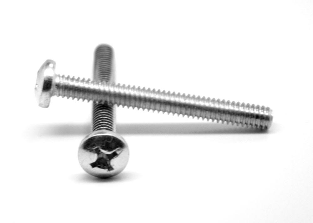 #8-32 x 3 1/4 Coarse Thread Machine Screw Phillips Pan Head Low Carbon Steel Zinc Plated Pk 800 X378