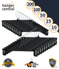 Black Heavy Duty Plastic Pants & Skirt Hangers with Clips, 50 Pack V455952