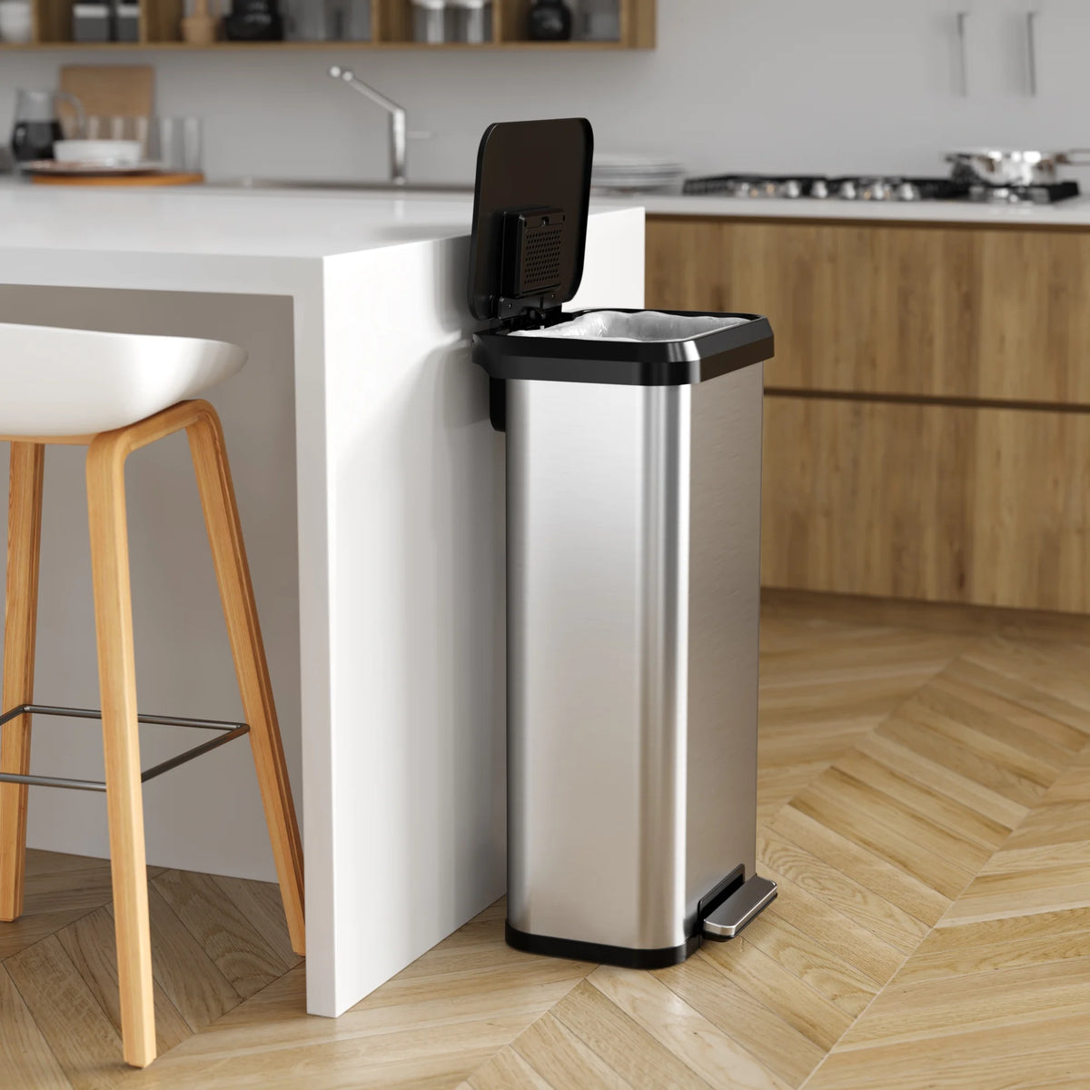 20 Gallon Stainless Steel Step Pedal Trash Can V929