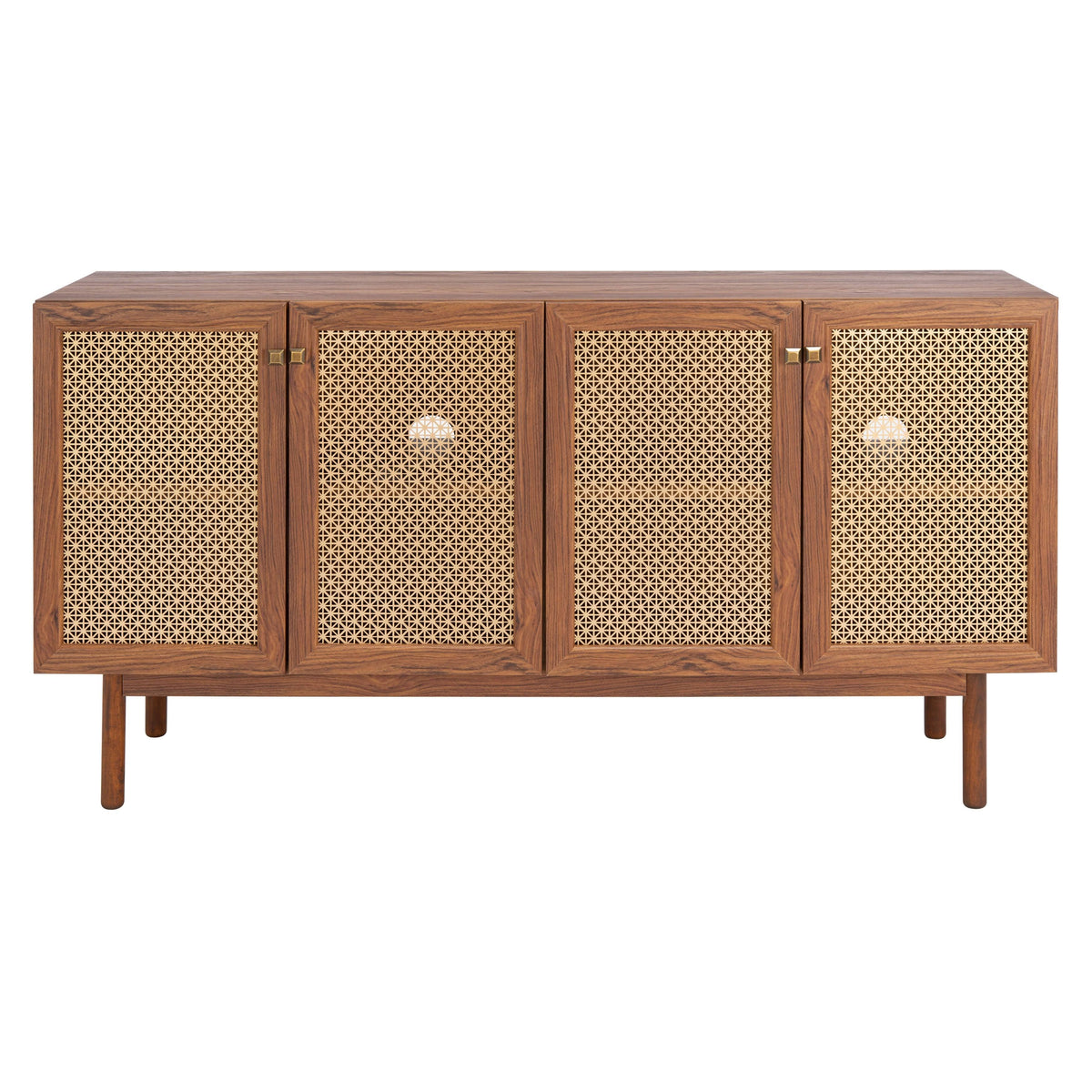 4 Door 2 Shelf Media Stand White Q13015