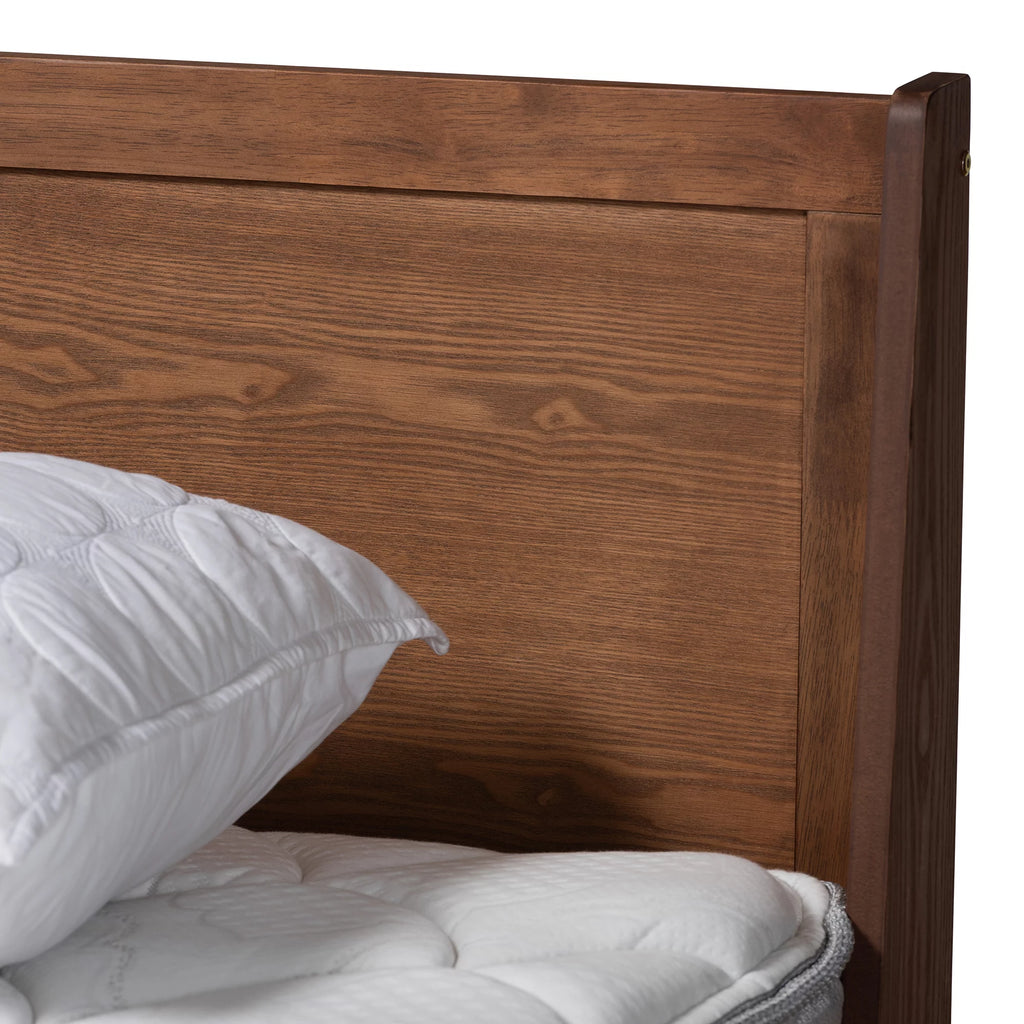 King Size Ash Walnut Finished Wood Platform Bed F1243