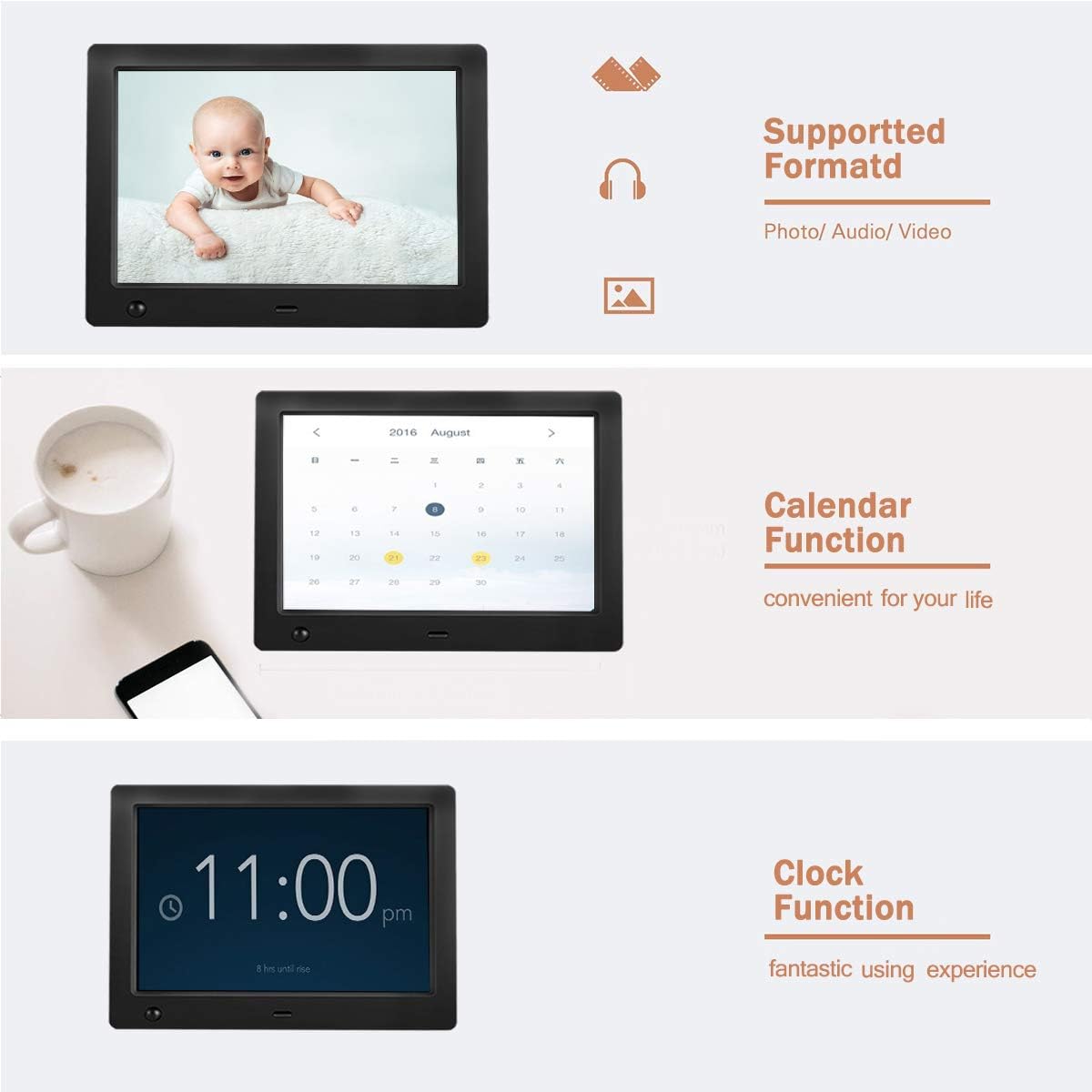 Digital Photo Frame 8 inch with Motion Sensor K15209