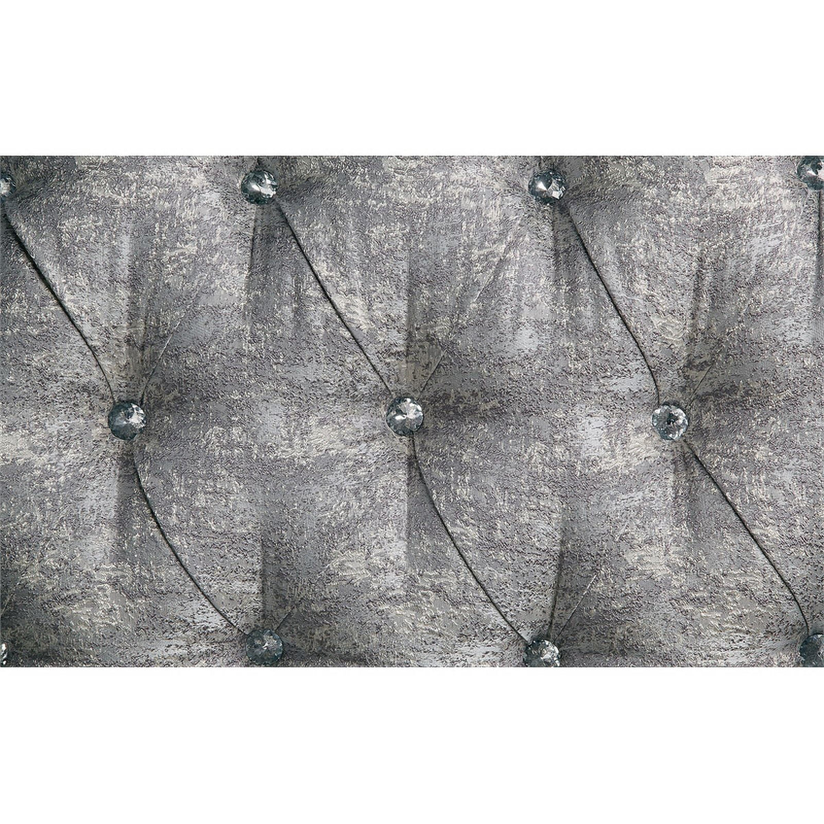 Tufted Fabric & Wood Sofa with 5 Pillows in Gray/Bronze I478800