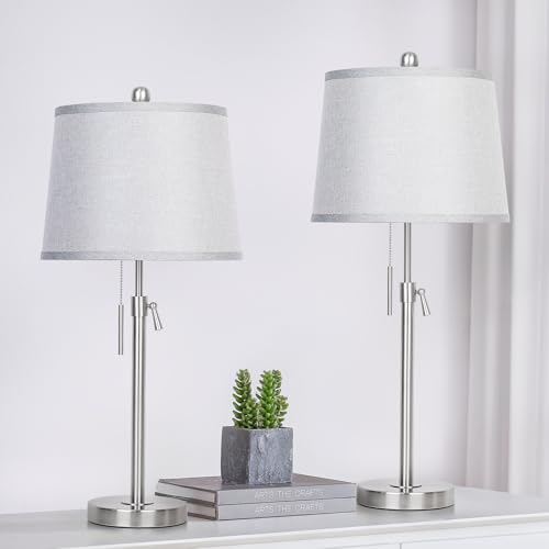 Black Set of 2 Height Adjustable 3-Way Dimmable Table Lamps Q5881