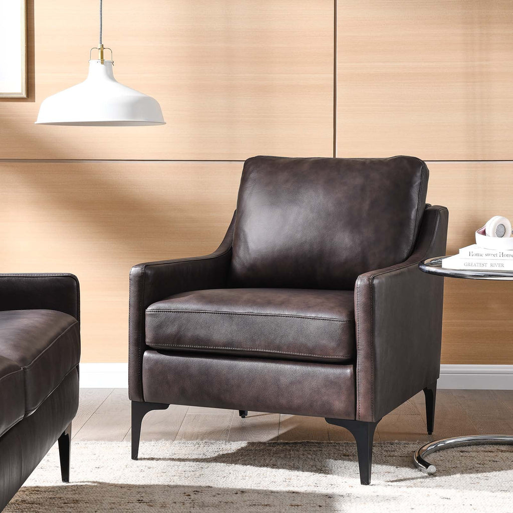 Brown Leather Armchair S9890