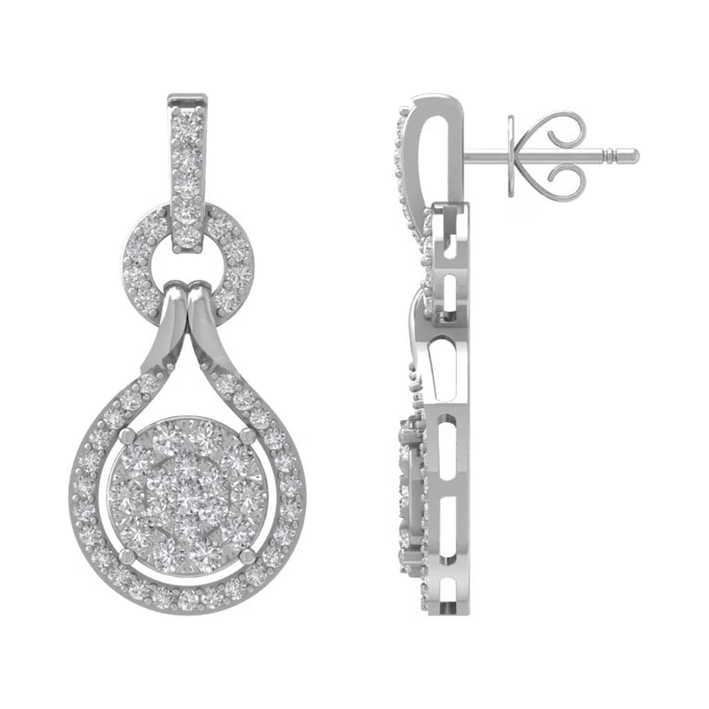 10K White Gold Lab Grown Diamond Drop Earrings P1353