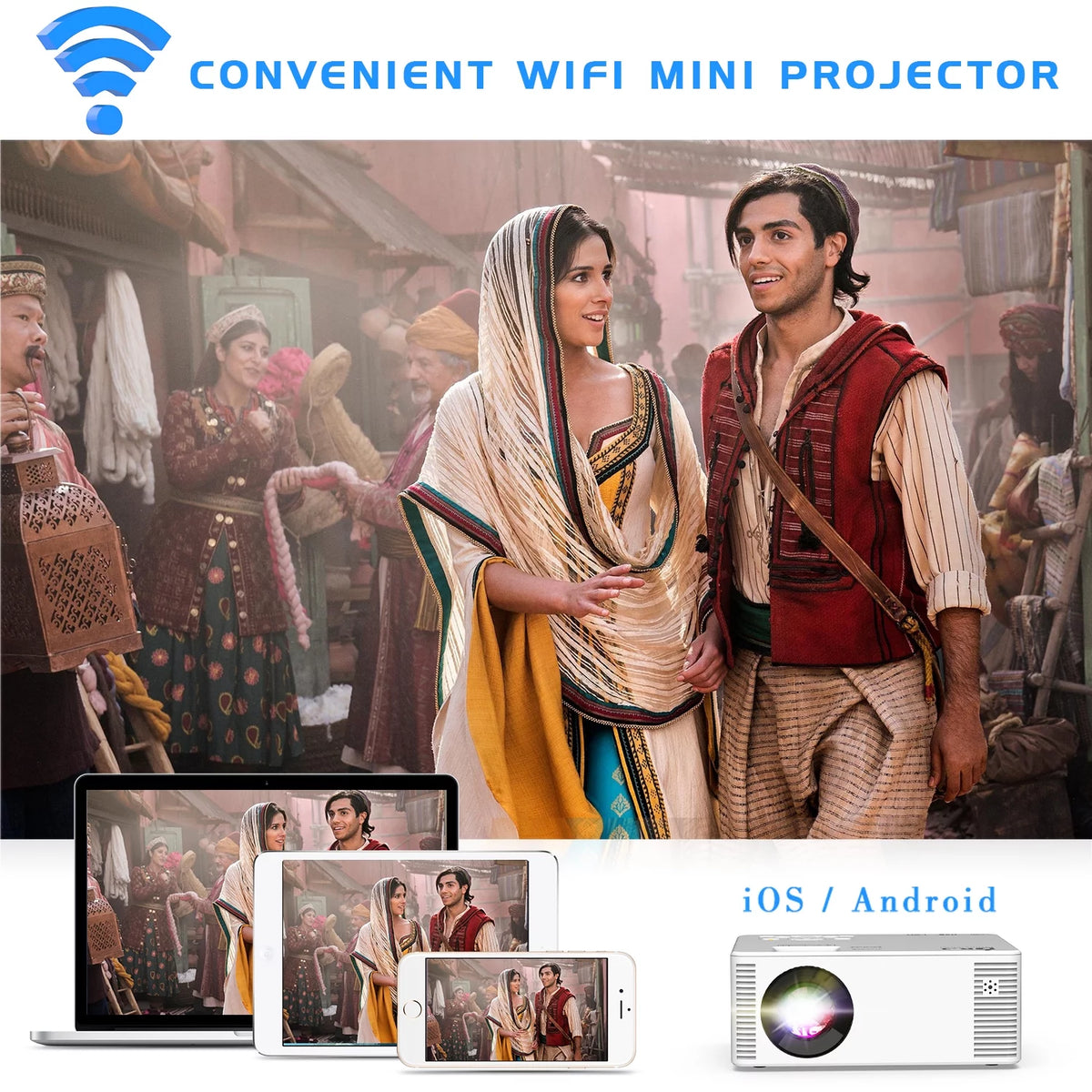 Mini Projector with WIFI Portable 1080P K990011