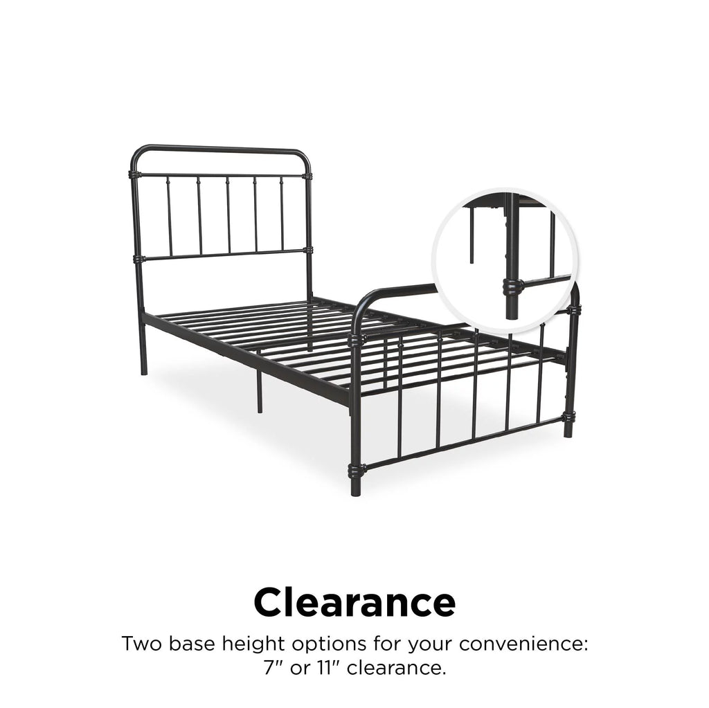 Black Twin Metal Platform Bed Frame X98107