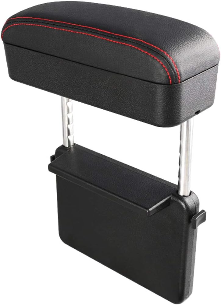 Armrest Cushion Box Protector for Universal Auto Car Center Console Armrest Extender Elbow Forearm Wrist Rest Support Adjustable Height Comfort Pads with Black Line Z16659
