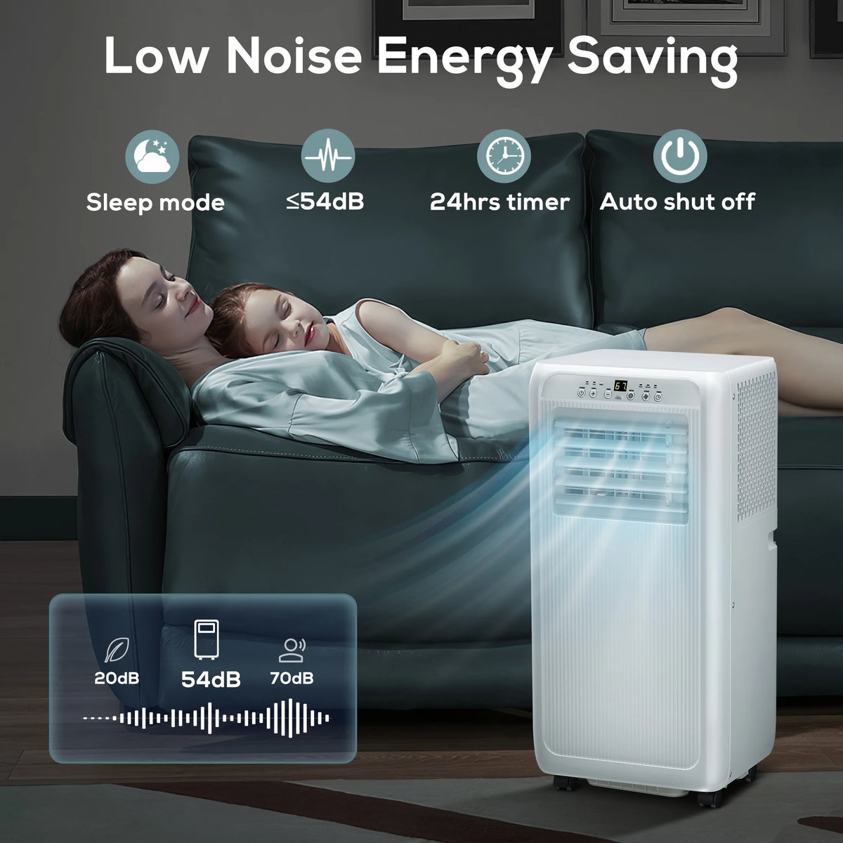 5000BTU Portable Air Conditioner 3 in 1 with 24-Hour Timer H88999