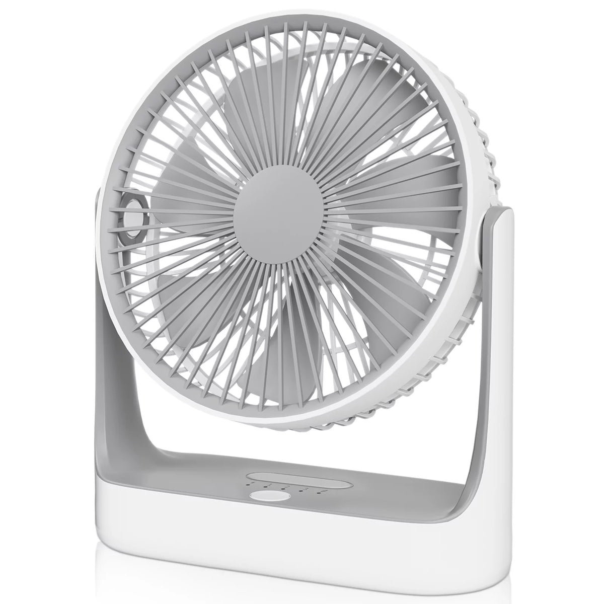 USB Desktop Fan, Rechargeable Wall Mounted Hanging Fan with LED Light, White R38152