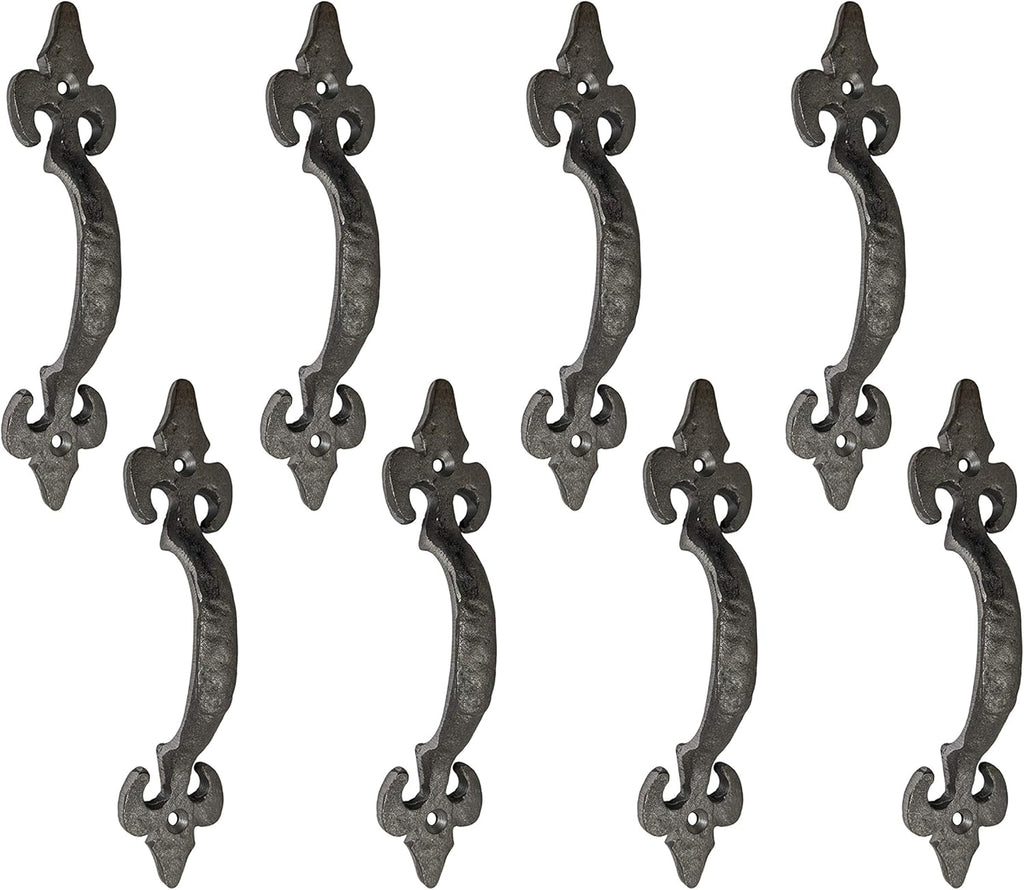 Antique Cast Iron Cabinet Pull Handles, 6.1 x 12 Pack, Matte Black W325