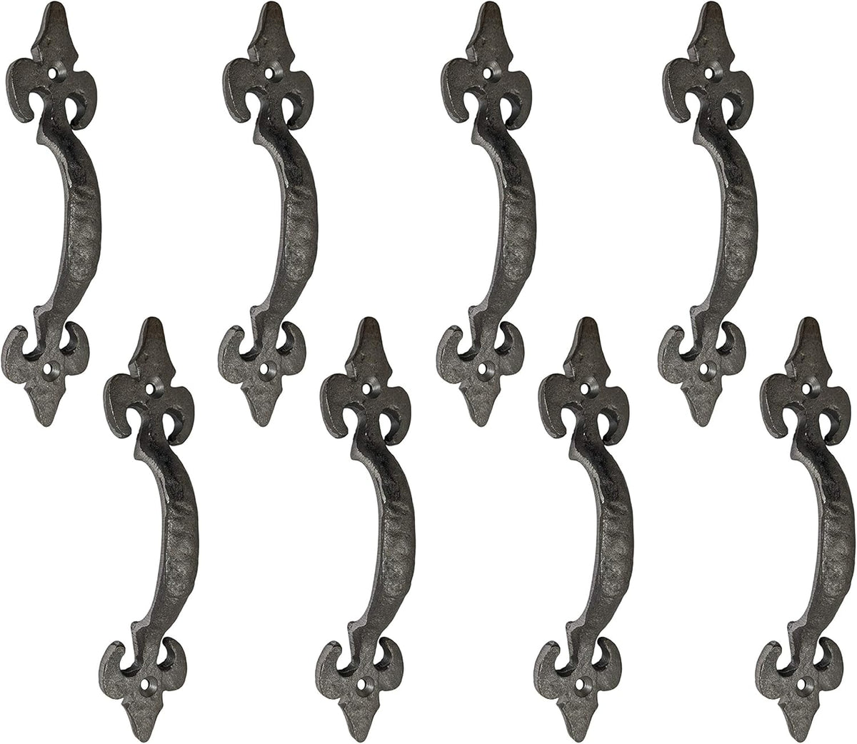 Antique Cast Iron Cabinet Pull Handles, 6.1 x 12 Pack, Matte Black W325