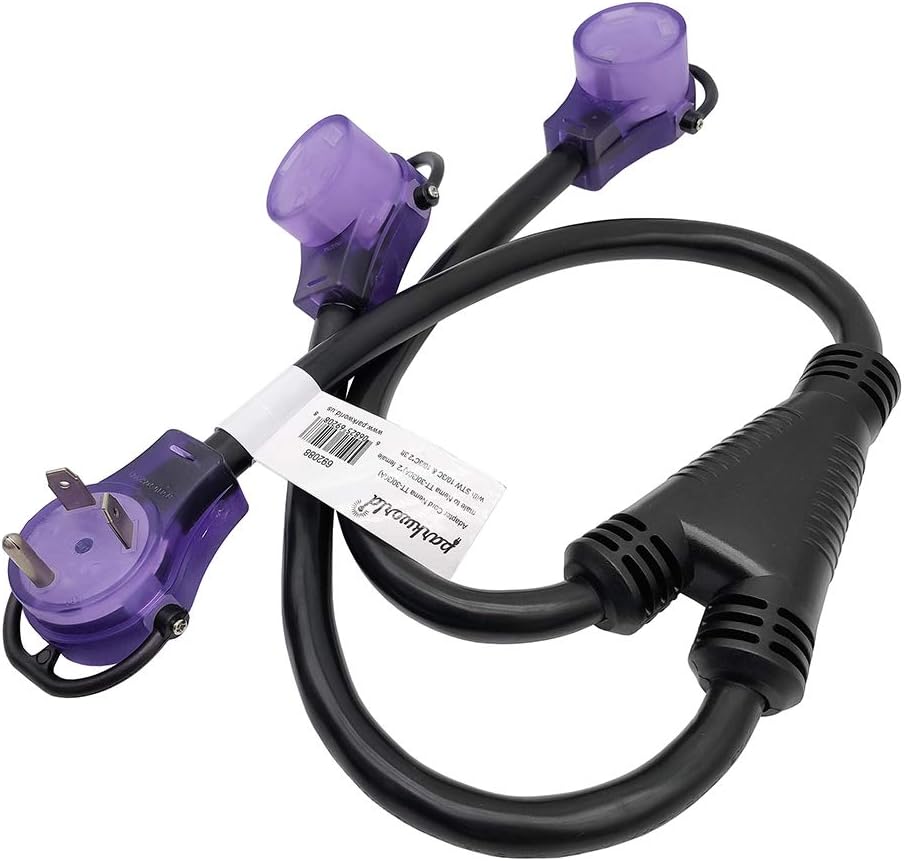 RV 30 AMP Splitter Y Adapter Cord Pack of 2 F26004
