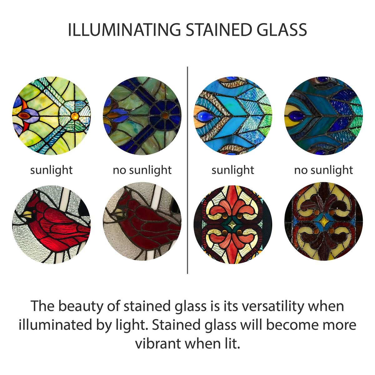 Stained Glass Birds on a Wire Window Panel J9602