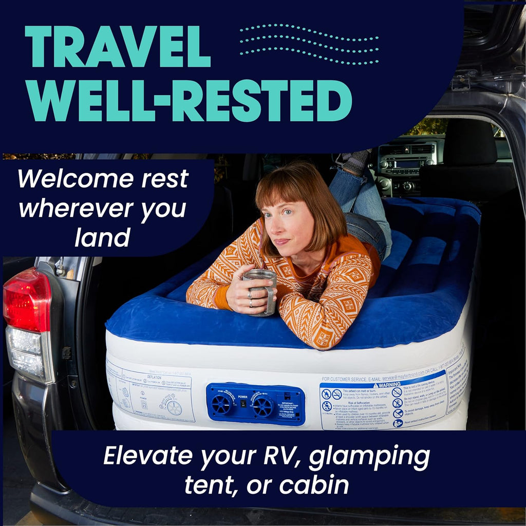 Luxury 13 Inflatable Twin Air Mattress with Built-in Dual Pump O526
