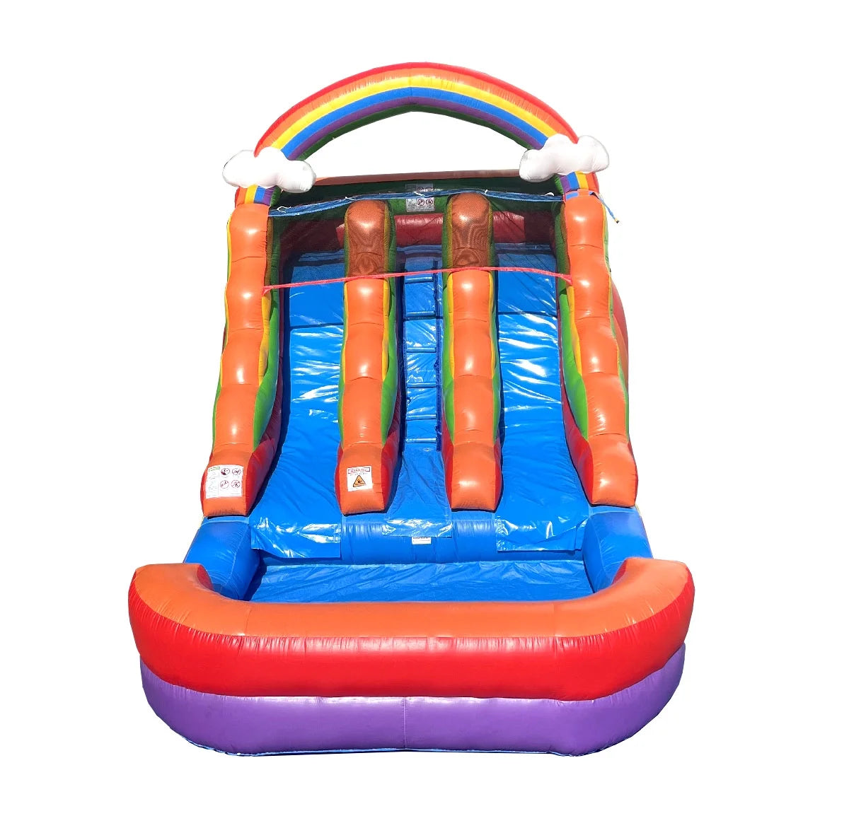 Rainbow Cloud Inflatable Double Water Slide with Blower, 13 Ft F873
