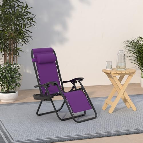 Set of 2 Black Adjustable Steel Mesh Zero Gravity Lounge Chair Recliners F473908