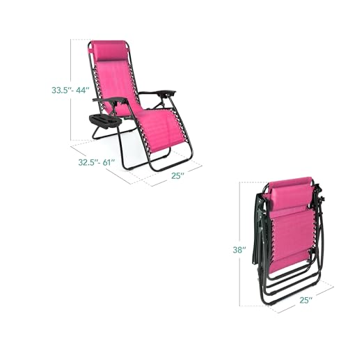 Set of 2 Black Adjustable Steel Mesh Zero Gravity Lounge Chair Recliners F473908