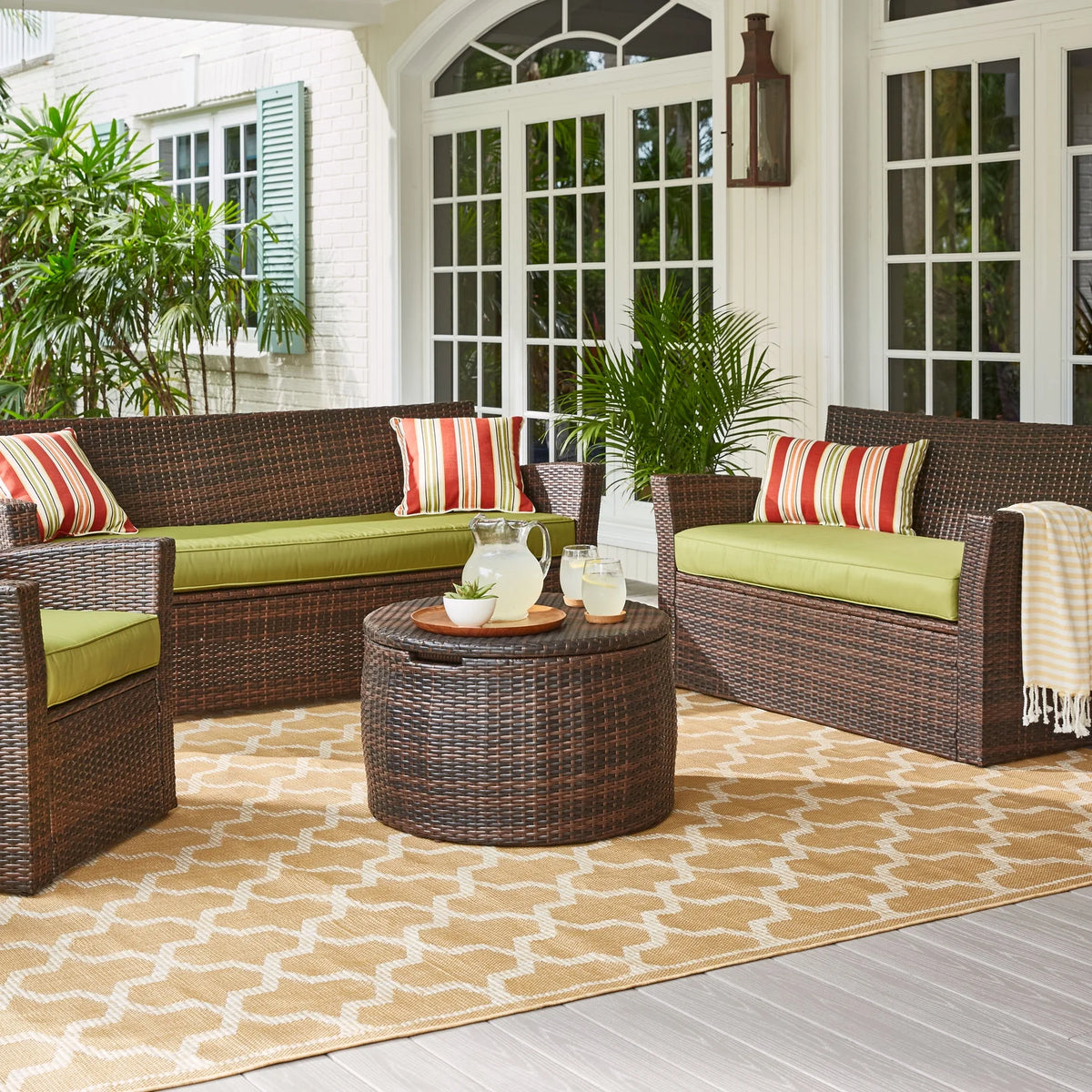 Brown Geranium Loveseat K69932