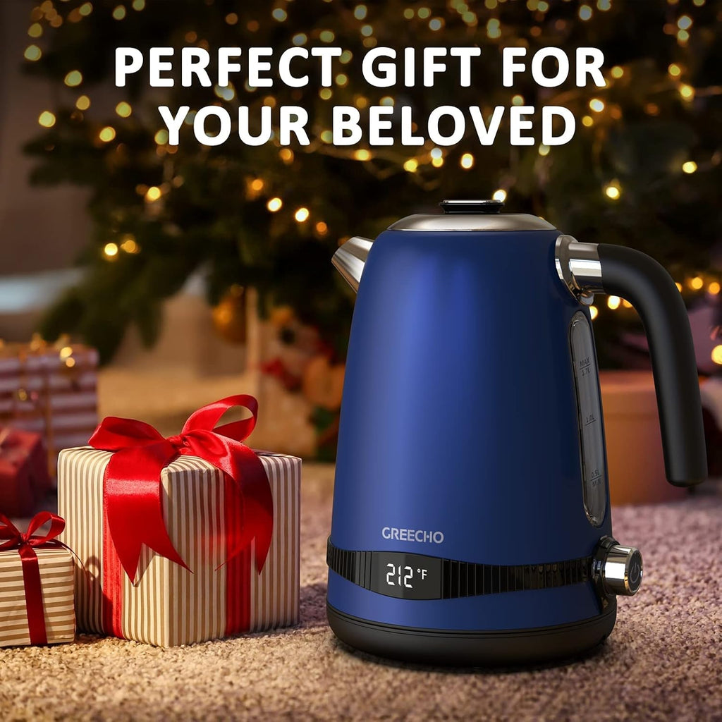 1.7L Electric Kettle with LED Display & 7 Heat Settings, 304 Stainless Steel, Pack of 2 P376246