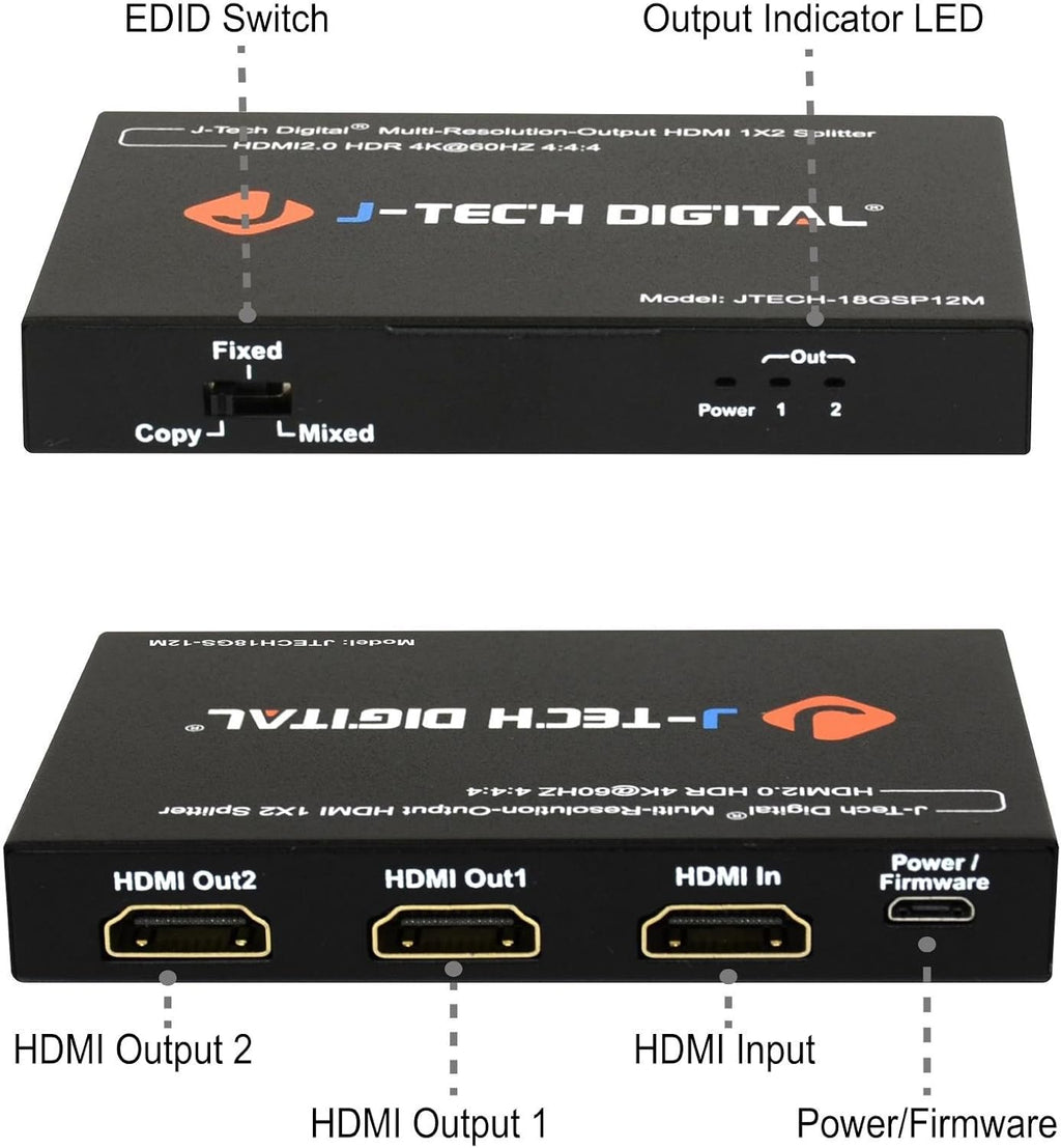 18GBps 1x4 HDMI 2.0 Splitter HDR10 Dolby Vision 4K@60Hz 4:4:4 Z493469