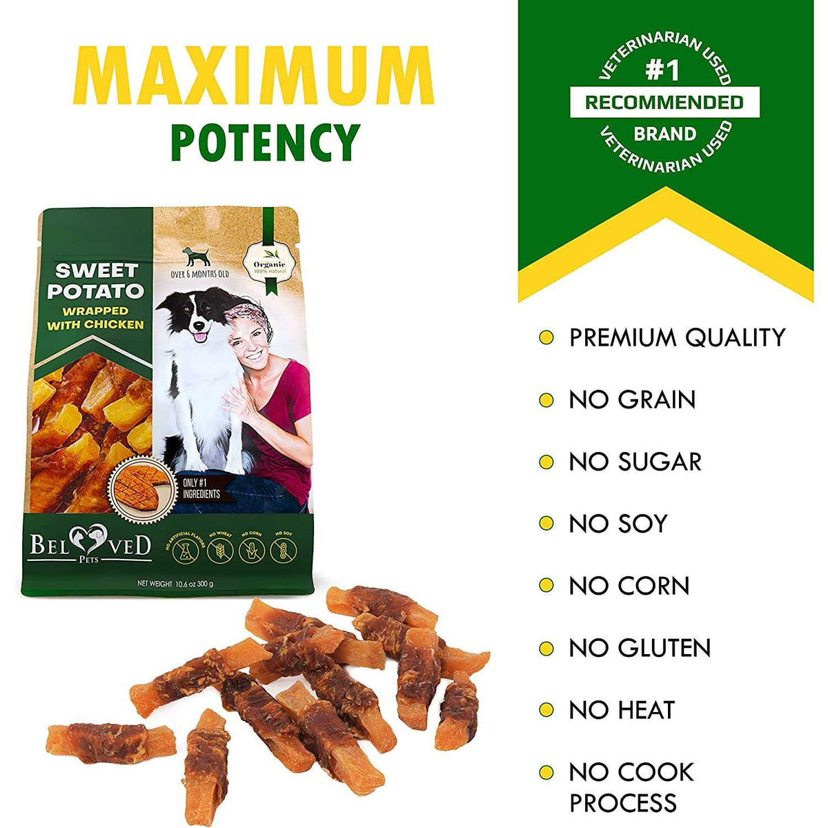 Sweet Potato Wrapped with Chicken Dog Chew Treats H90792