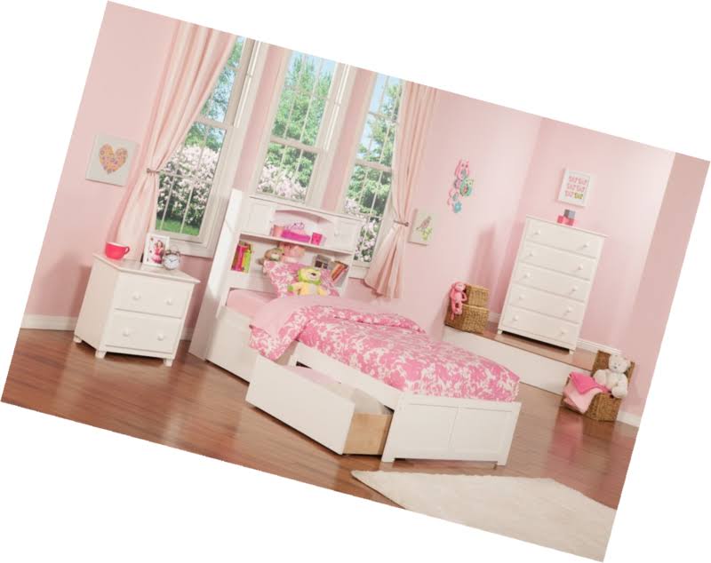 White Twin XL Foot Board with 2 Drawers M636