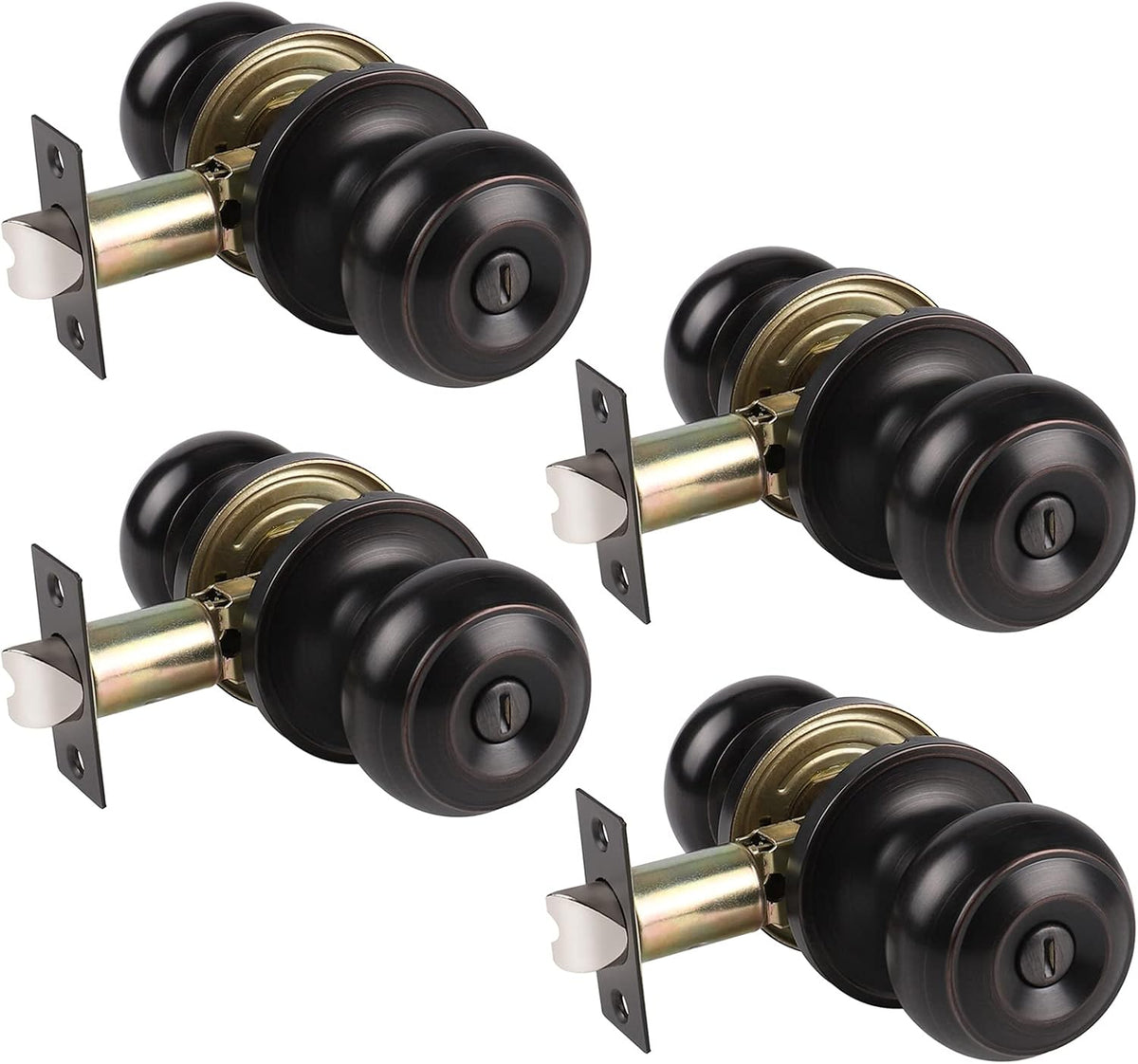 6 Pack Keyless Privacy Door Knobs in Oil Rubbed Bronze S881